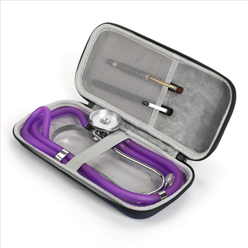 Portable Private Label Rubber Patch Hard Storage Organizer Purple Stethoscope Hard Eva Case